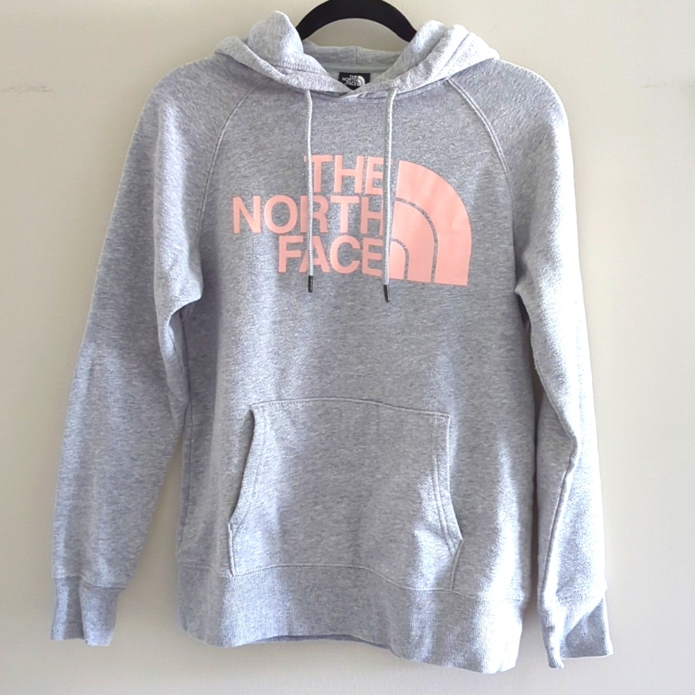 The North Face fleece hoodie gray small